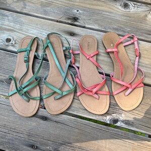 Strappy sandals in pink and blue bundle